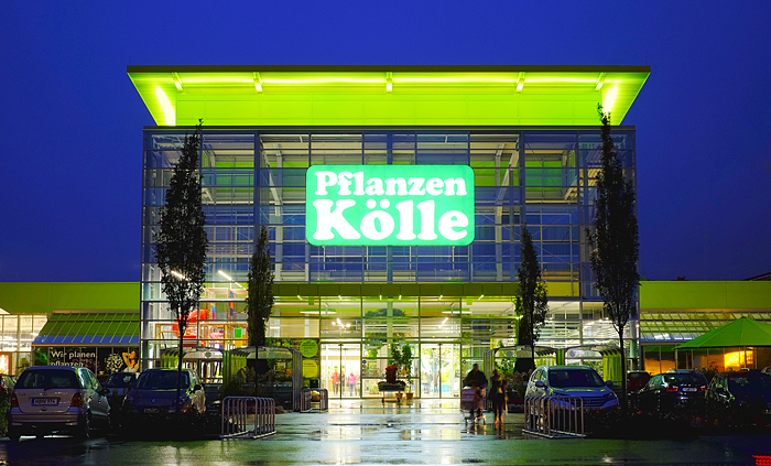 Pflanzen-Kölle, Nürnberg - Fassadenbeleuchtung